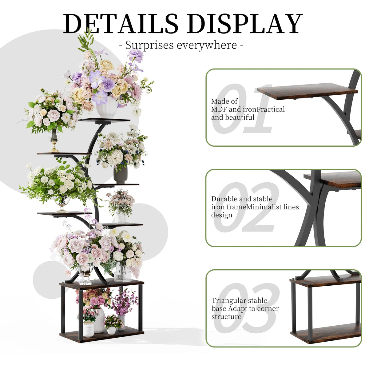 Wisfor 7 Tier Metal Tree Indoor Plant Stand Organizer