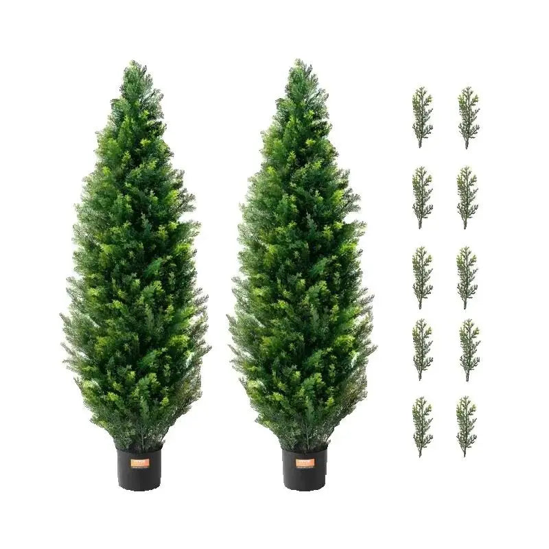 SucceBuy Artificial Cedar Topiary Tree Indoor Outdoor Home Decor