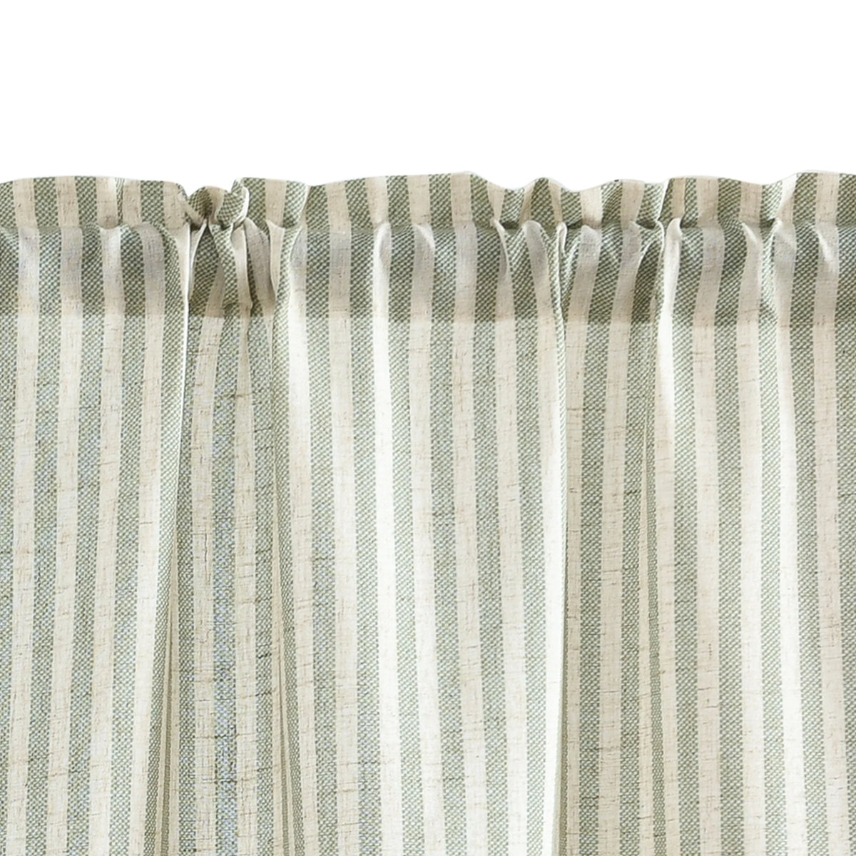 Jinchan Faux Linen Striped Cafe Curtains Rod Pocket Light Filtering