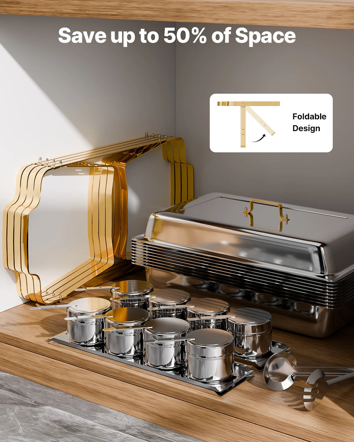 SucceBuy Stainless Steel Chafing Dish Buffet Set Catering Warmer