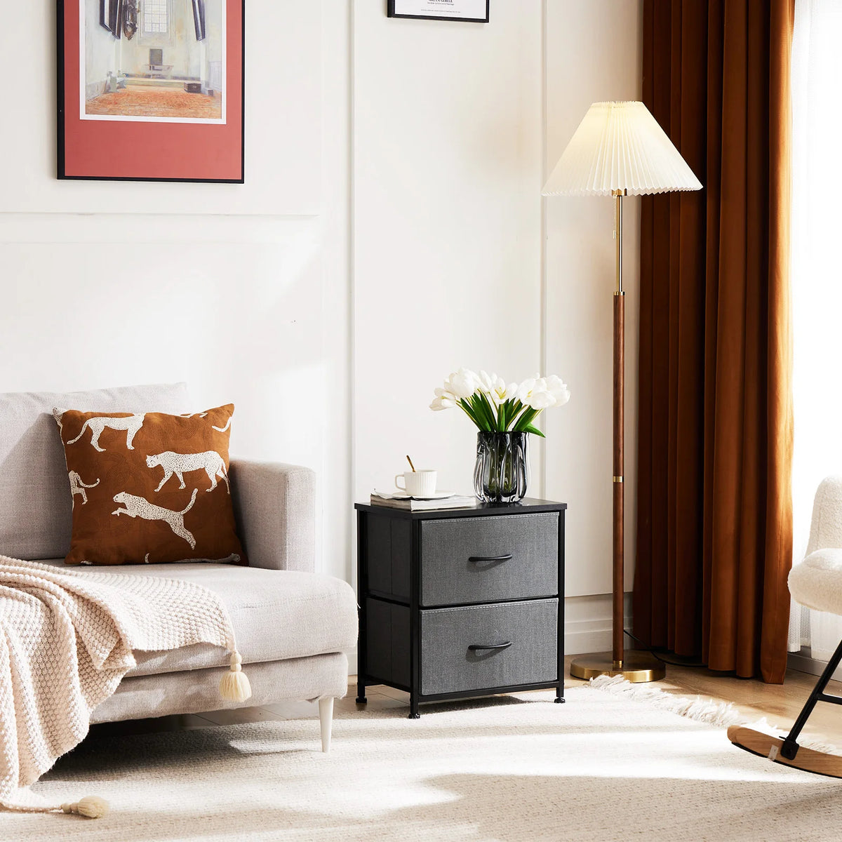 MCQ Modern Style Metal Living Room Storage Display Cabinet Nightstand