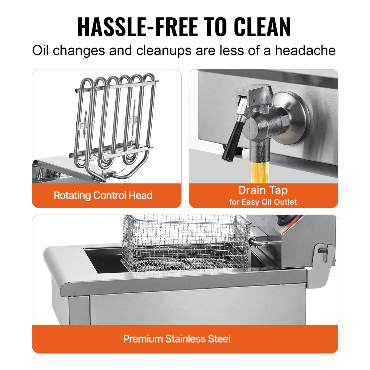 SucceBuy Commercial Electric Deep Fryer With Dual Removable Tanks