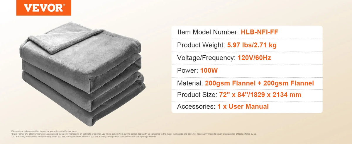 SucceBuy Heated Throw Blanket With Five Adjustable Heat Settings