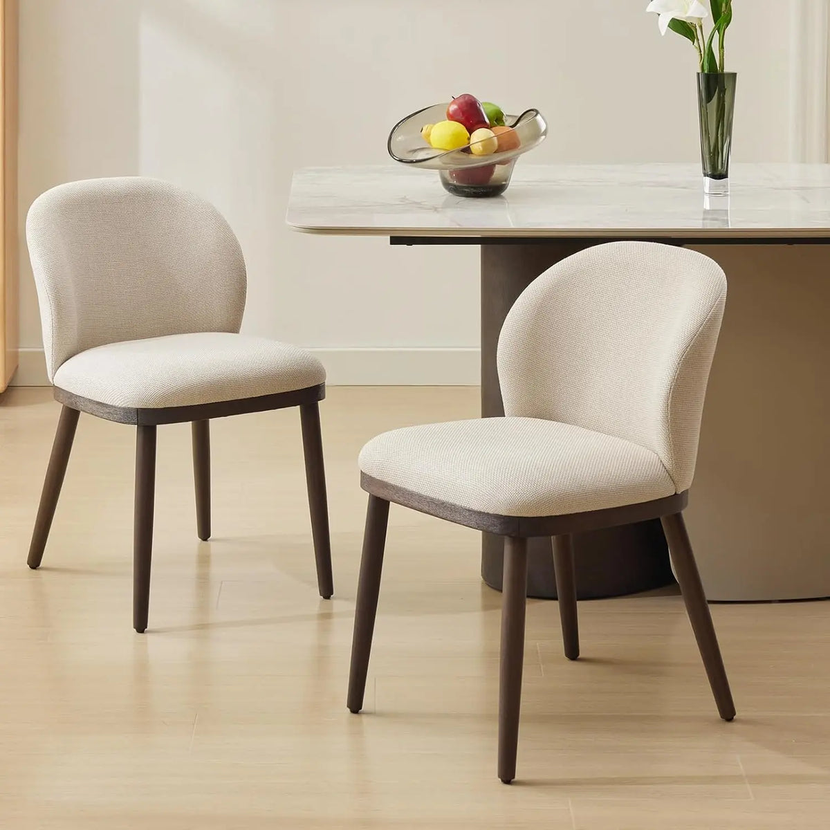 HiMISS Modern Upholstered Dining Chairs With Ergonomic Back Support