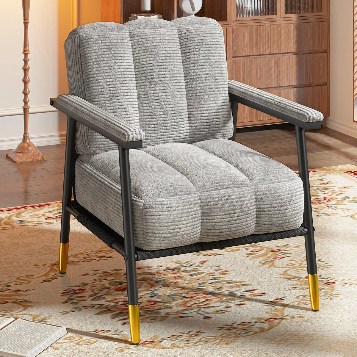 EnHomee Modern Mid Century Accent Chair With Metal Frame