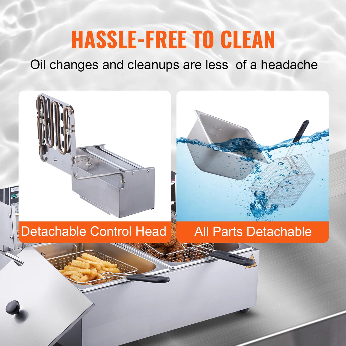 SucceBuy Commercial Electric Deep Fryer With Dual Removable Tanks