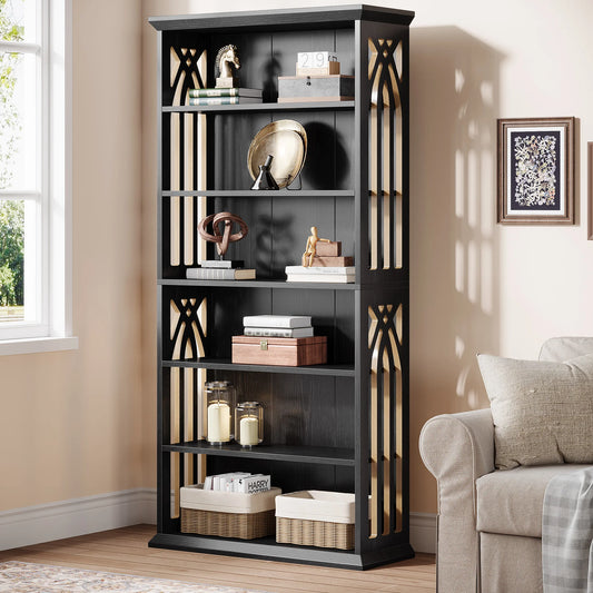 Tribesigns 6-Tier Bookshelf, 75-Inch Tall Bookcase, Large Bookshelves and Bookcases Freestanding Display Shelves, Wood Bookshelf