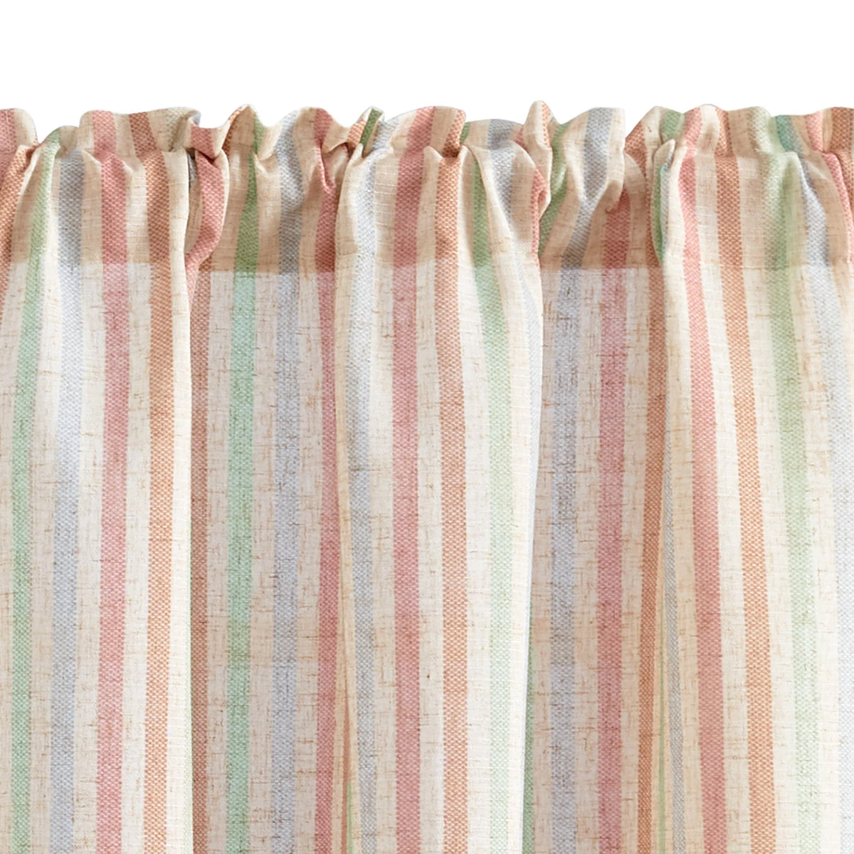 Jinchan Faux Linen Striped Cafe Curtains Rod Pocket Light Filtering