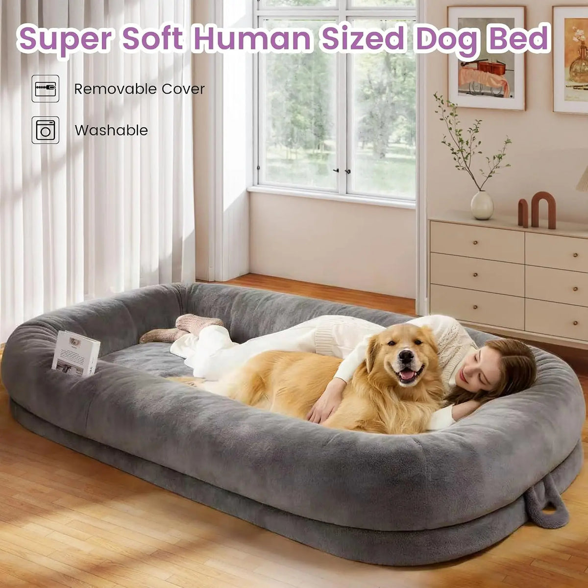 Adult Human Dog Bed Cotton Washable Lounge Bed Sofa