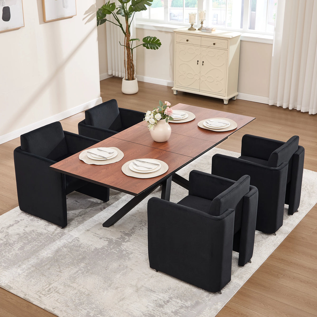 Modern Velvet Upholstered Barrel Chair For Living Room
