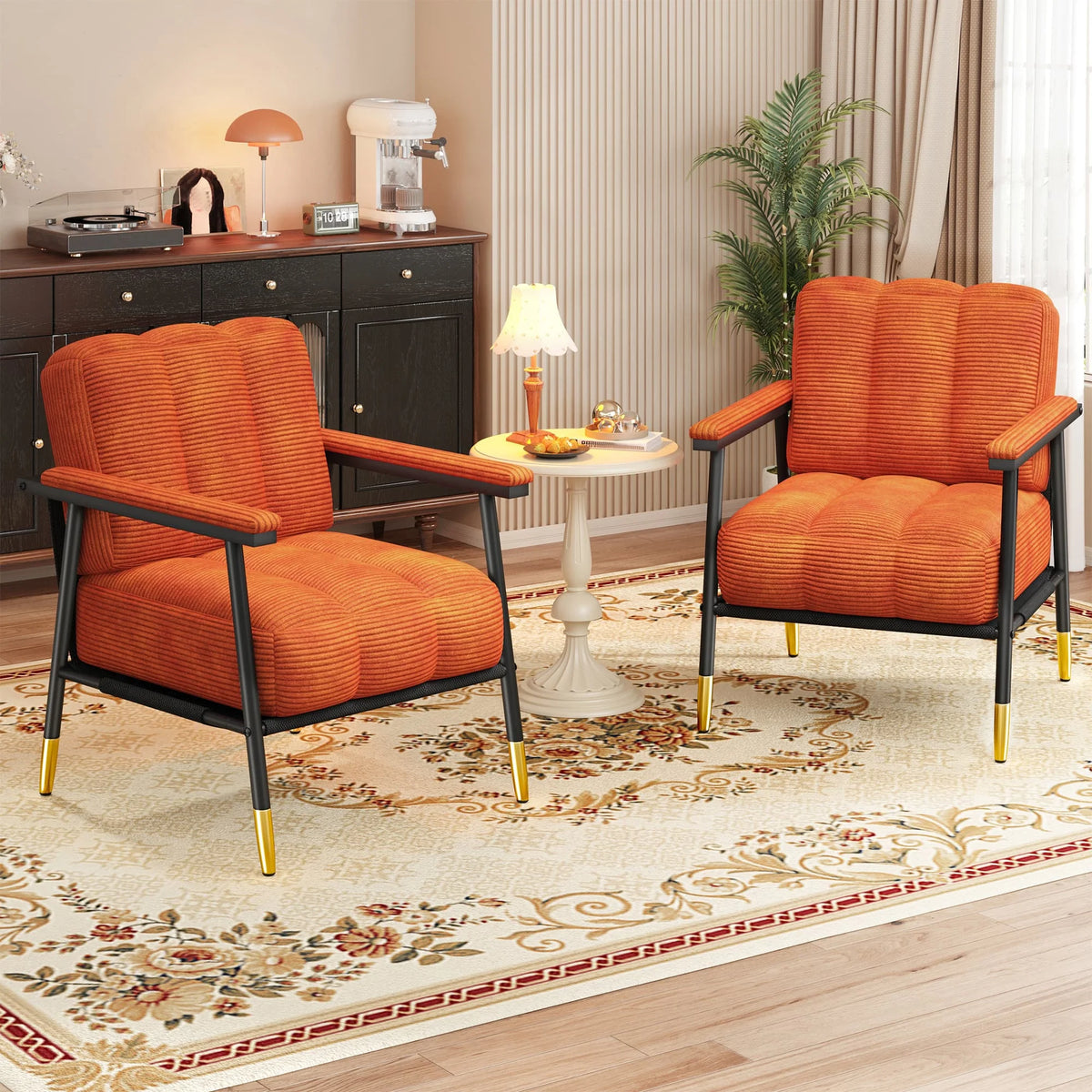 EnHomee Modern Mid Century Accent Chair With Metal Frame