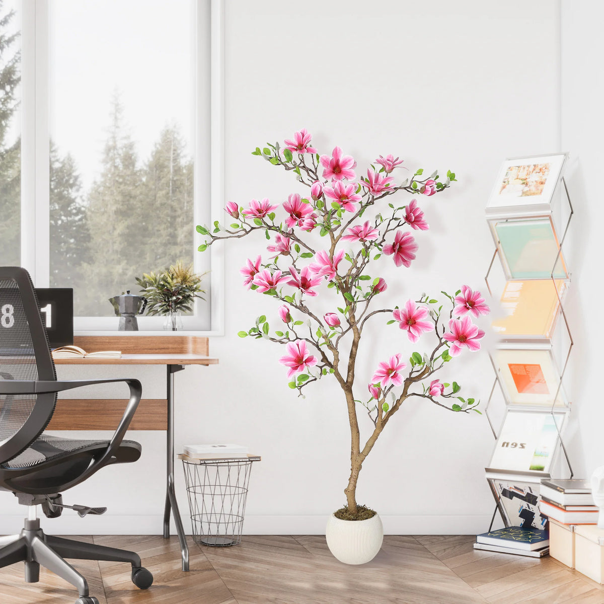 HiMISS Lifelike Artificial Magnolia Tree For Indoor Home Decor