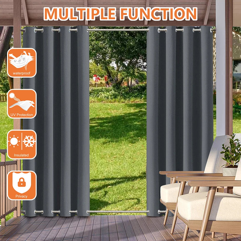 Waterproof Thermal Insulated Blackout Outdoor Window Curtain