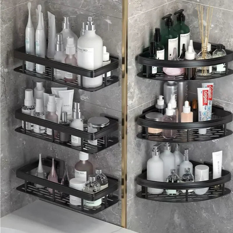 Bathroom No Drill Wall Mount Corner Storage Shelf For Shower