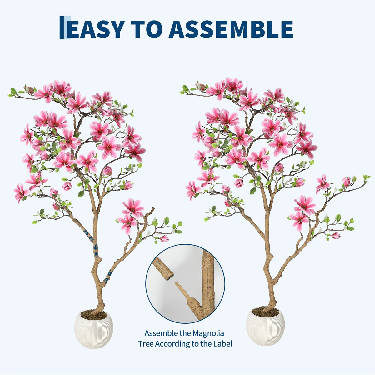 HiMISS Lifelike Artificial Magnolia Tree For Indoor Home Decor