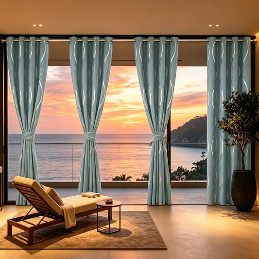 Thermal Insulating Blackout Curtains With Eyelet Rings For Windows