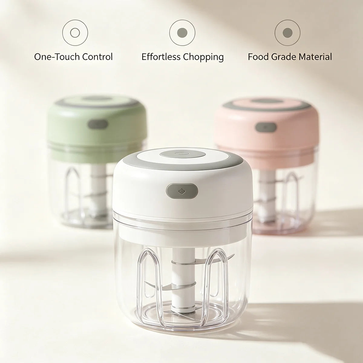 Portable USB Rechargeable Mini Garlic Chopper Food Processor