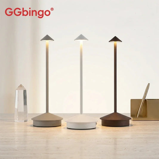GGbingo Wireless Rechargeable LED Bedside Lamp Touch Control Desk Light