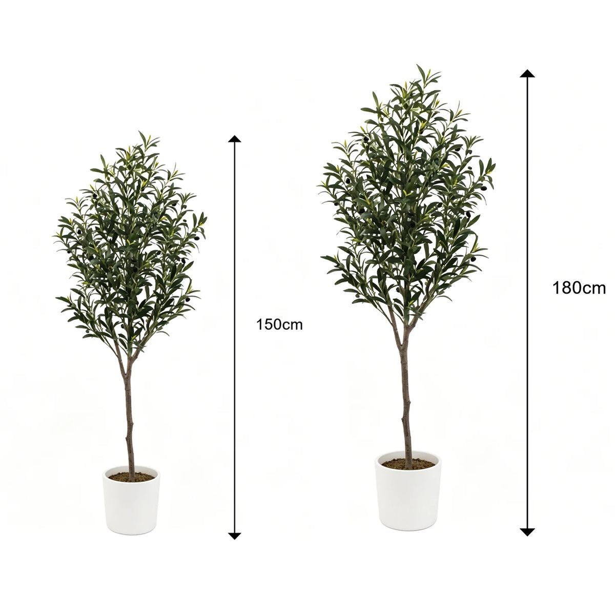 Artificial Olive Tree with Planter, Realistic Faux Silk Plant with Wood Trunk & Lifelike Fruits, Tall Fake Potted Olive Tree for Home Office Living Room Decor