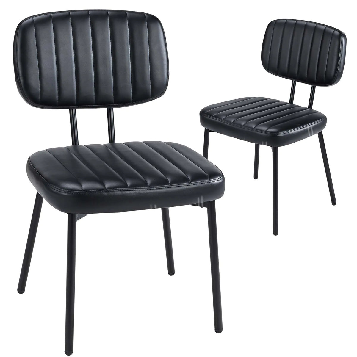 JHK Modern Faux Leather Dining Chairs Set With Comfortable Lumbar Support