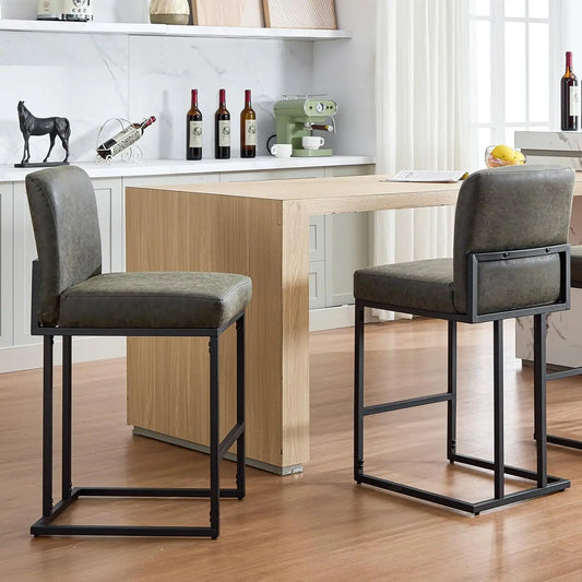 HiMISS Back Bar Stools Kitchen Island Dining Room Cafe Set