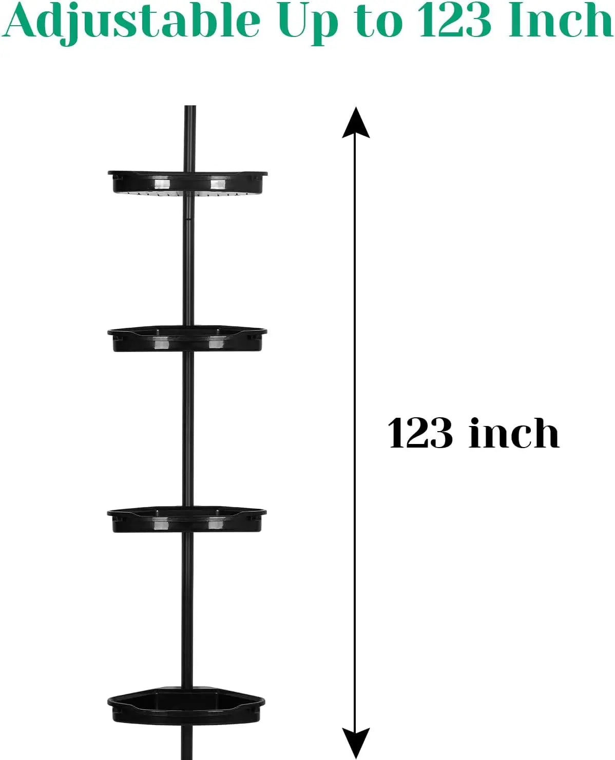 Telescopic Corner Shower Caddy Rust Resistant Tension Storage Rack