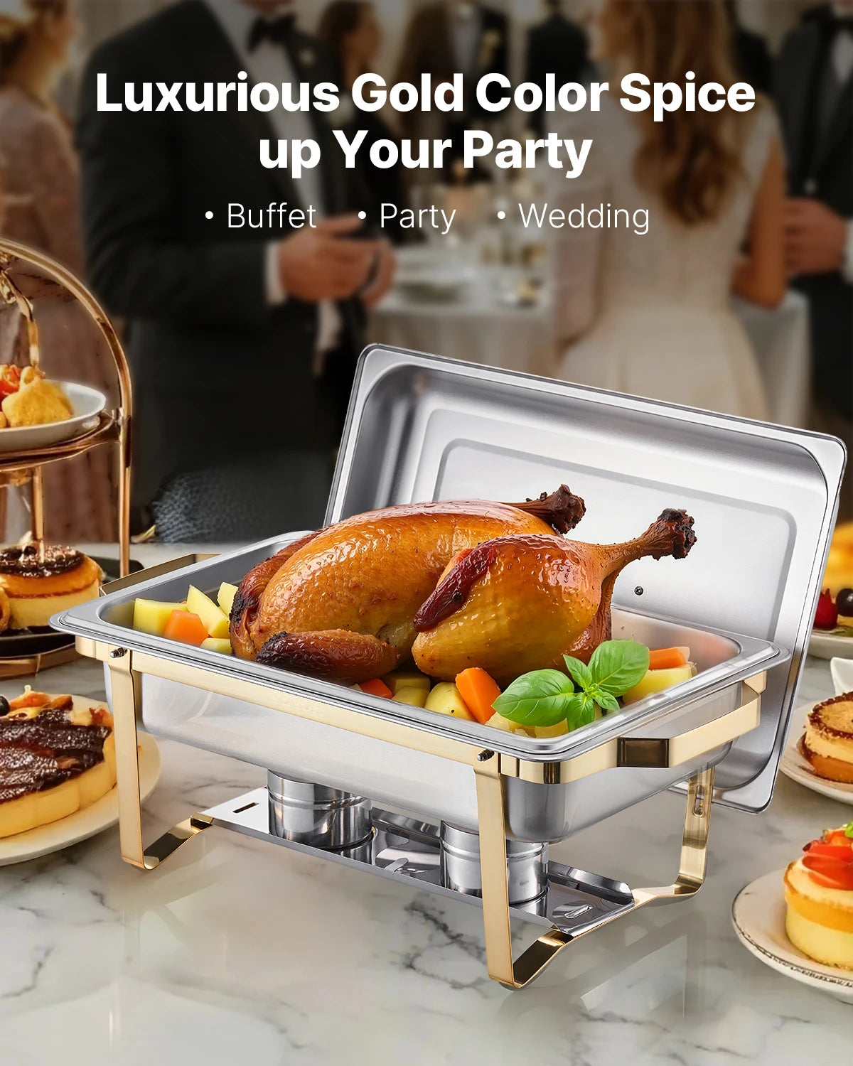 SucceBuy Stainless Steel Chafing Dish Buffet Set Catering Warmer