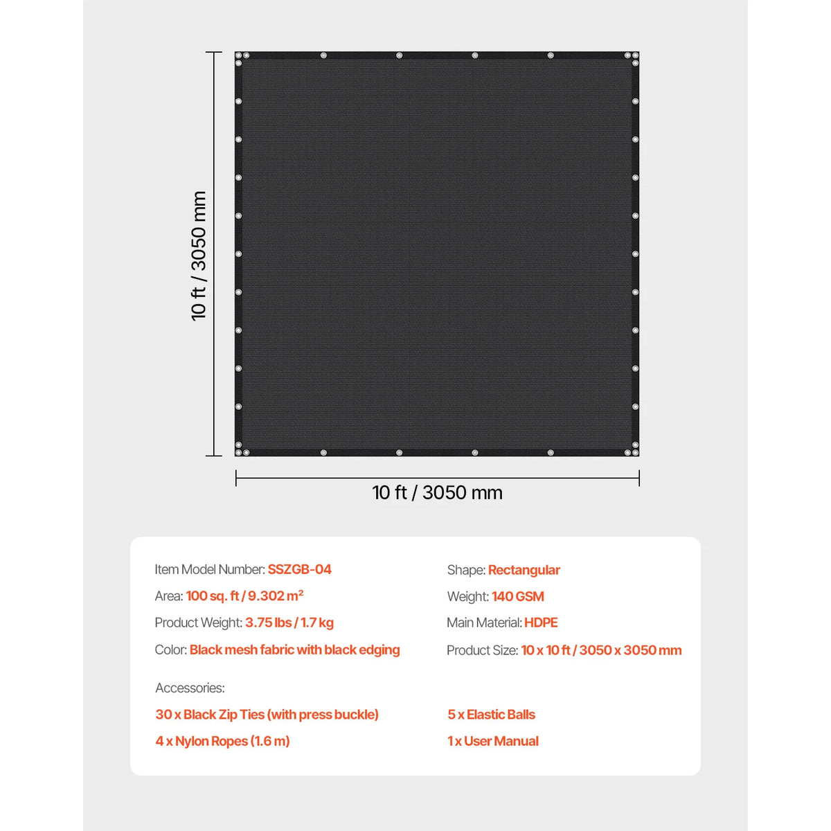 SucceBuy High Density Polyethylene Sun Shade Cloth