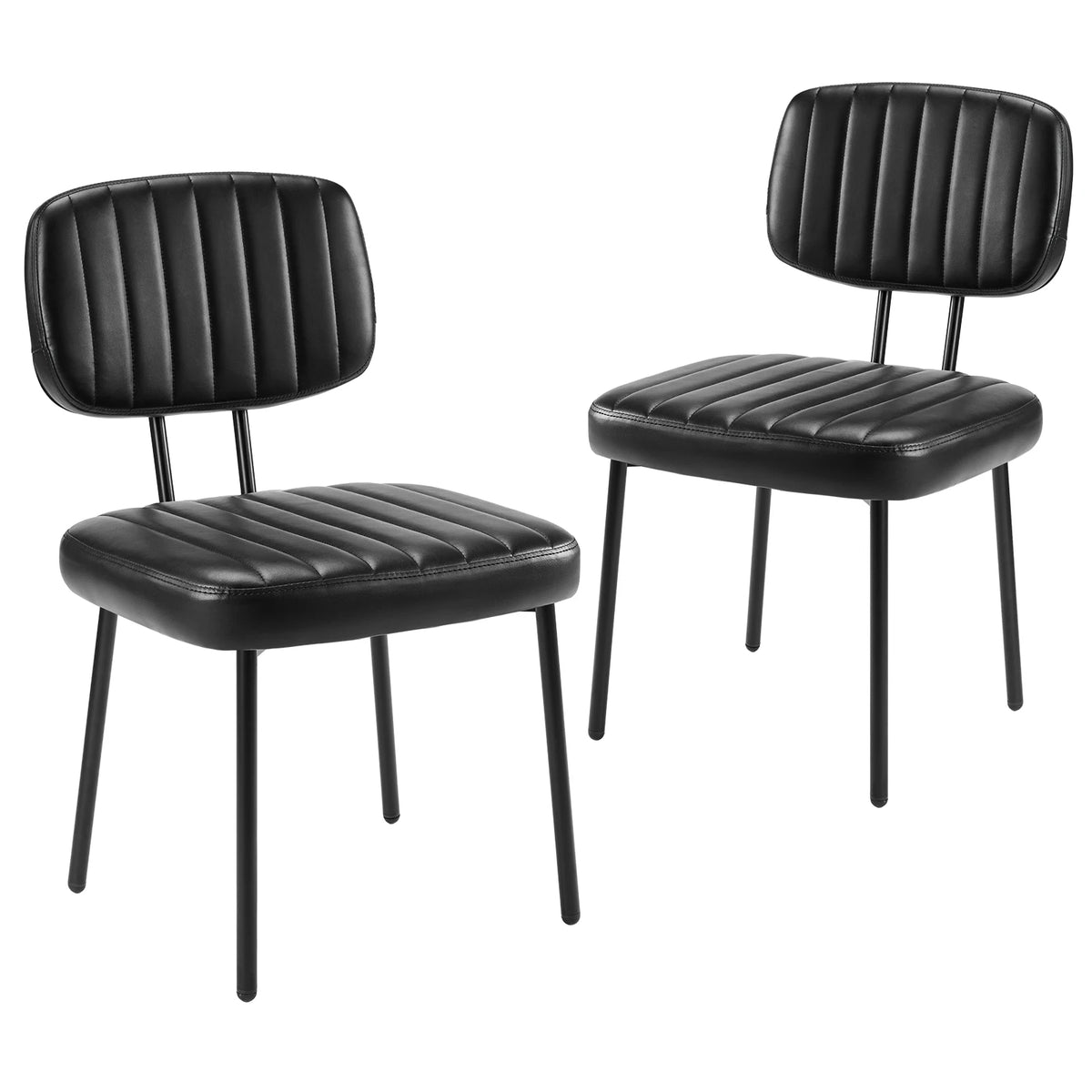JHK Modern Faux Leather Dining Chairs Set With Comfortable Lumbar Support