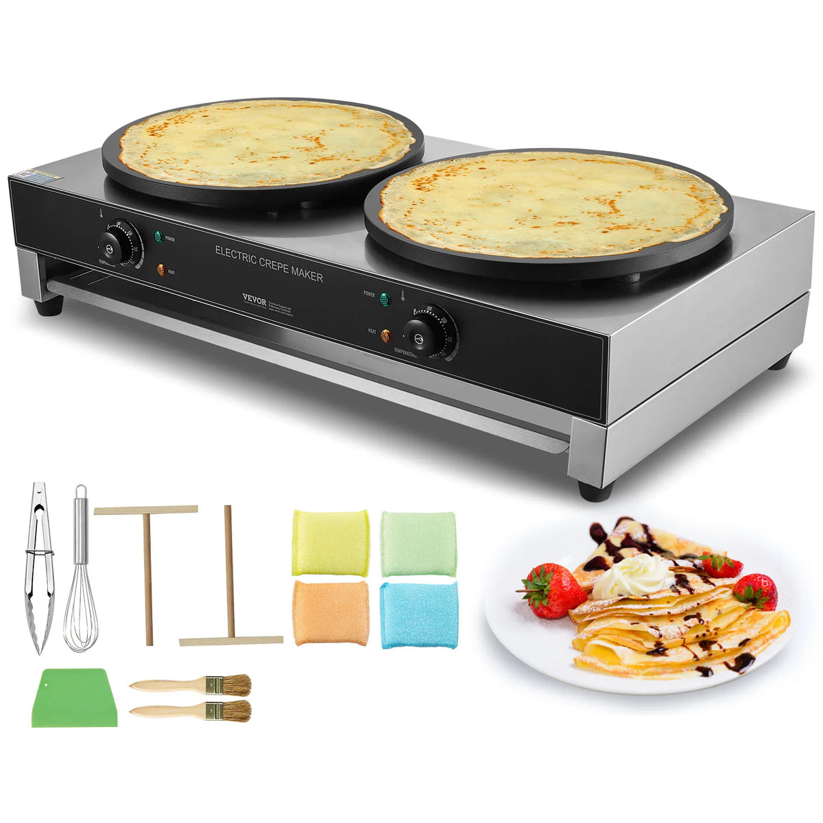 Succebuy Commercial Electric Double Head Crepe Griddle Machine