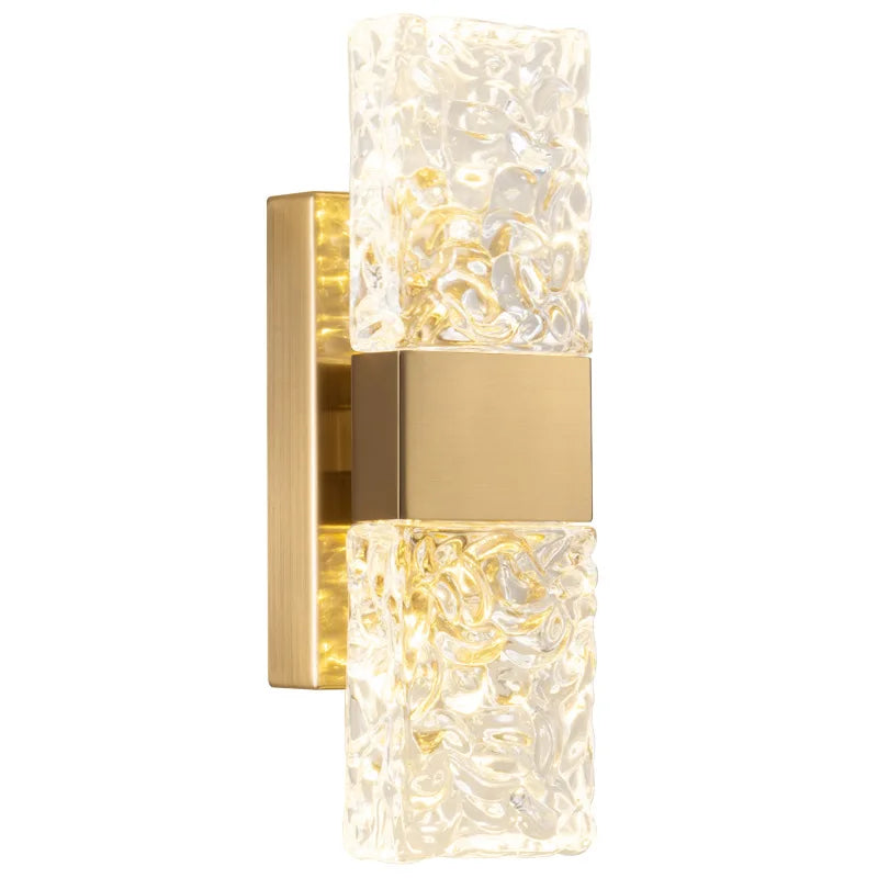 BleakNight Modern Ripple Glass LED Wall Lamp for Home Decor
