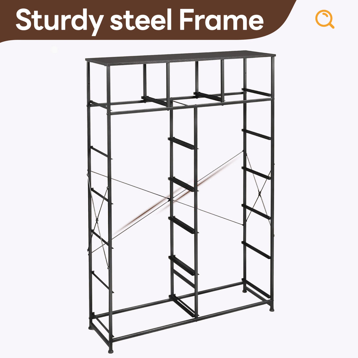 JHK Modern Fabric Drawers Dresser Steel Frame Cabinet