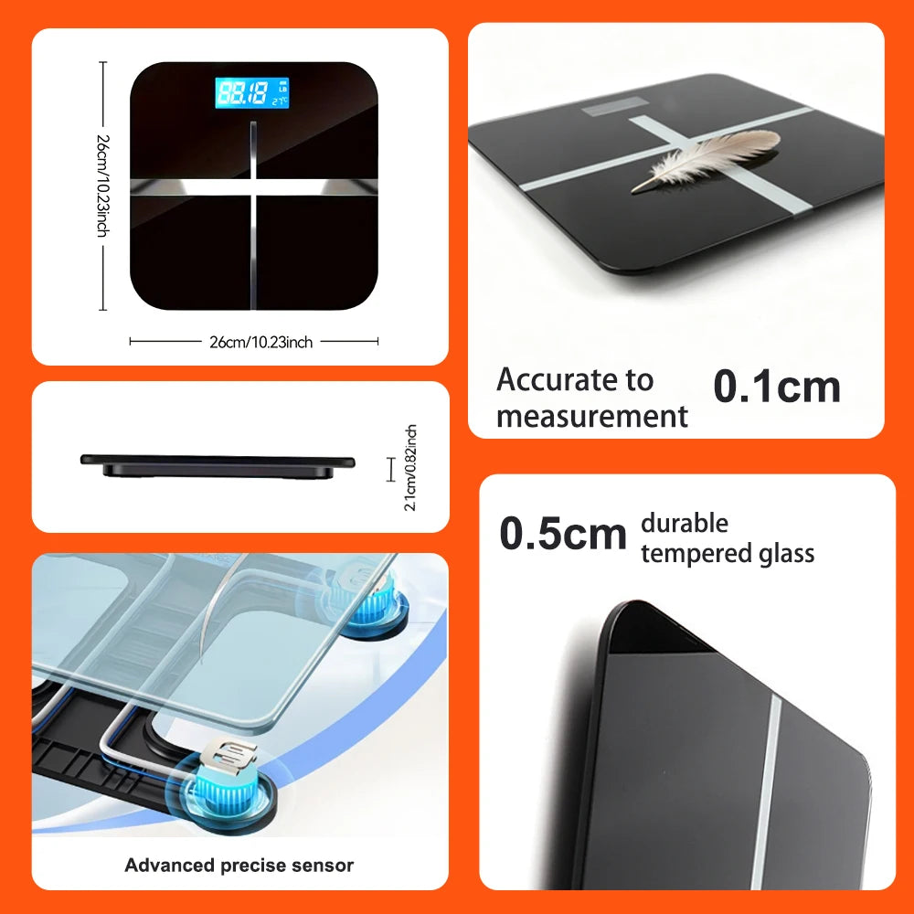 ZNLYRION Digital Bathroom Scale With High Precision Sensor Display