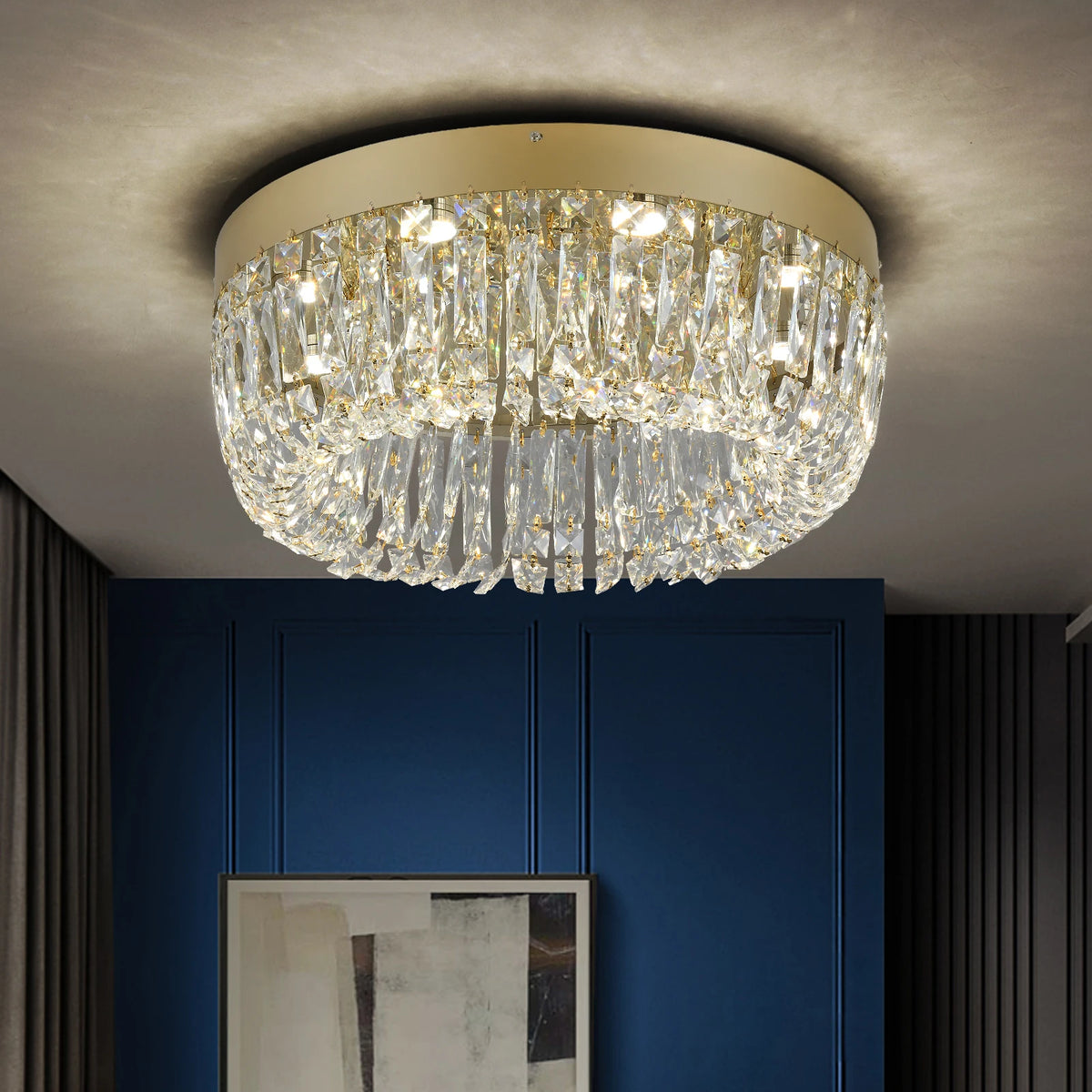 VETRULUS LED Crystal Ceiling Chandelier Light Fixture for Home