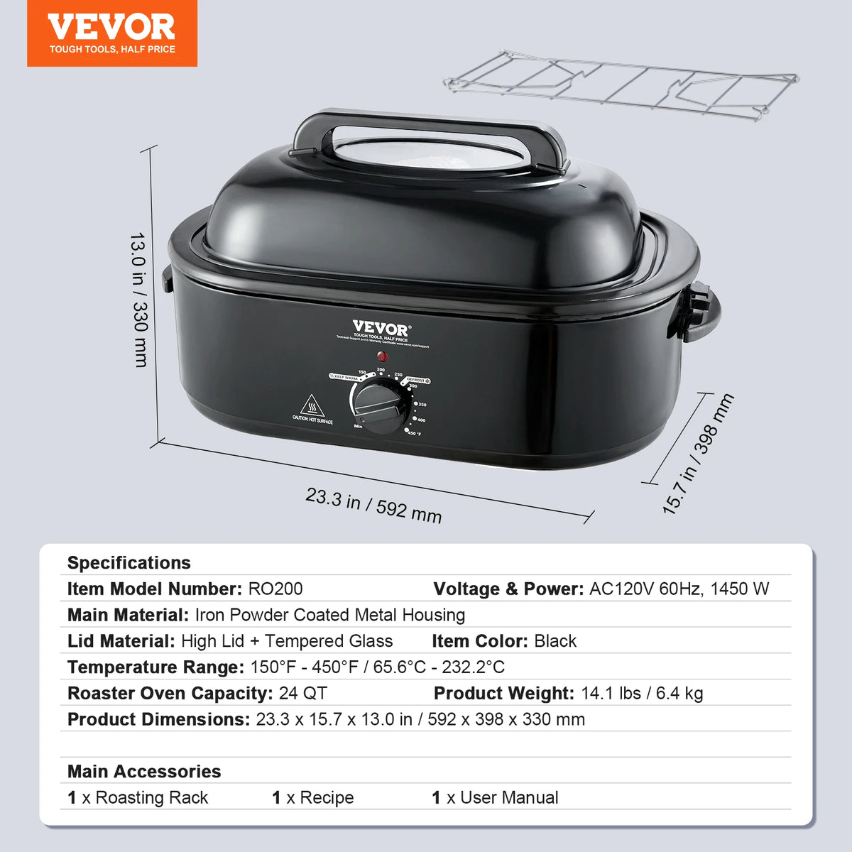SucceBuy Electric Roaster Oven With Self Basting Lid Defrost Feature