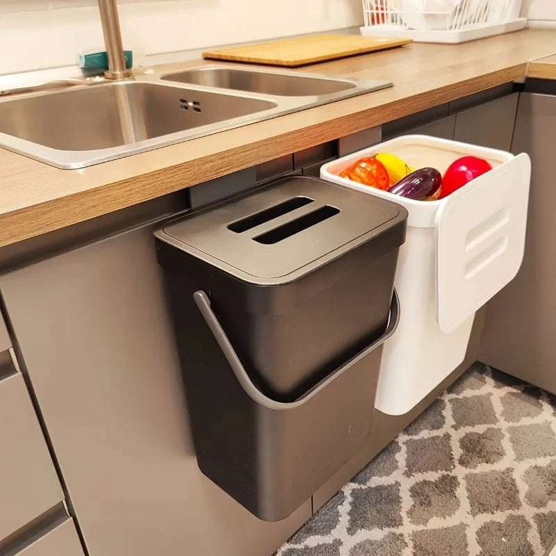 Compact Quiet Trash Can For Kitchen And Office Desktop Storage