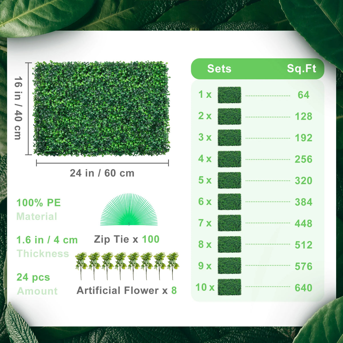 SucceBuy Artificial Boxwood Wall Panels For Garden Decor