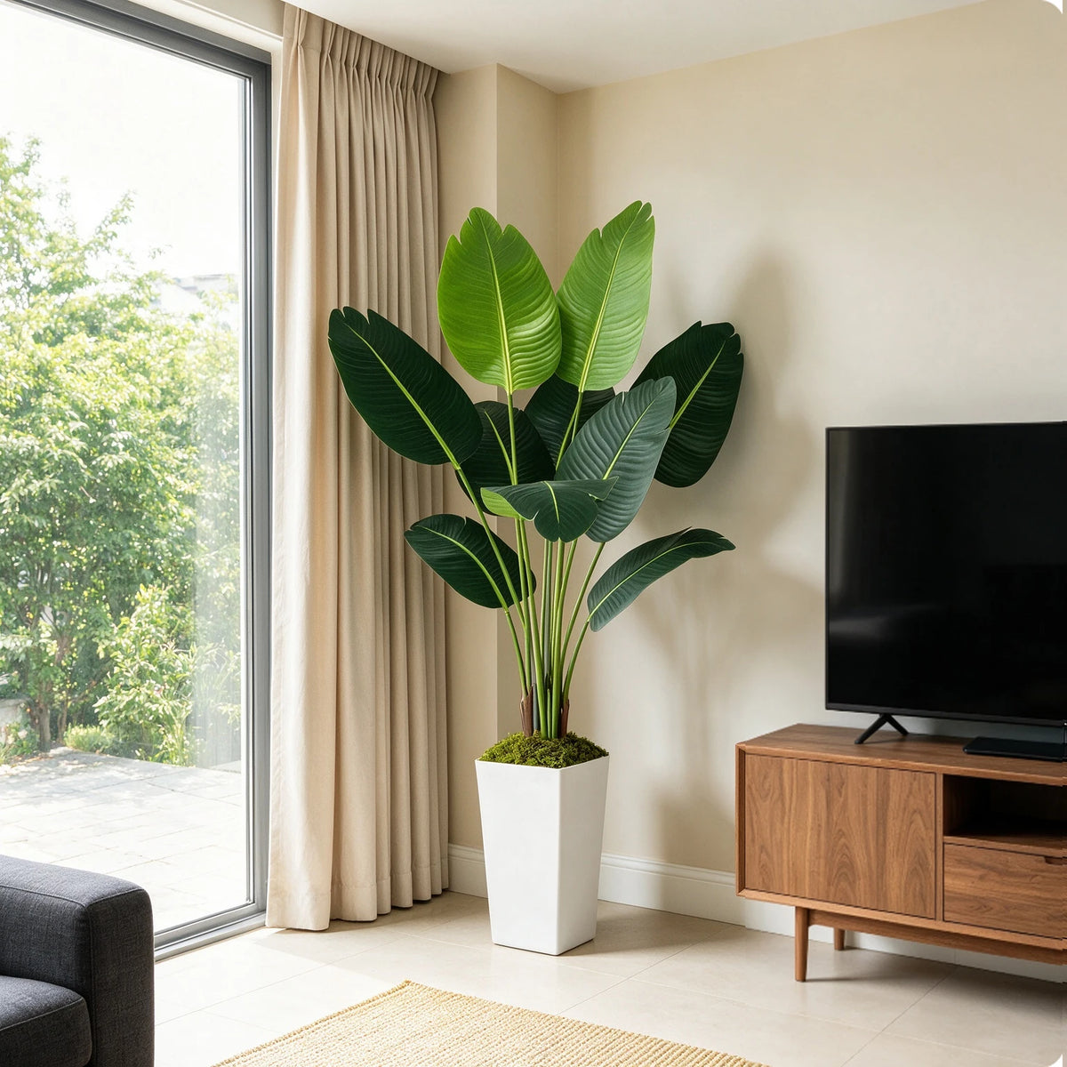 Olitree Faux Bird Of Paradise Potted Tree For Indoor Home Decor