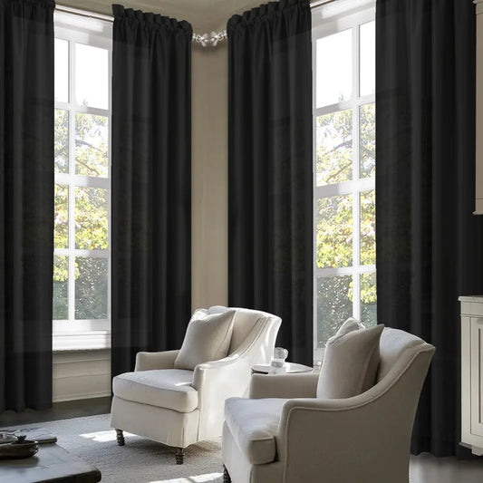 Sabalanica Light Filtering Polyester Curtain Panels Rod Pocket Bundle