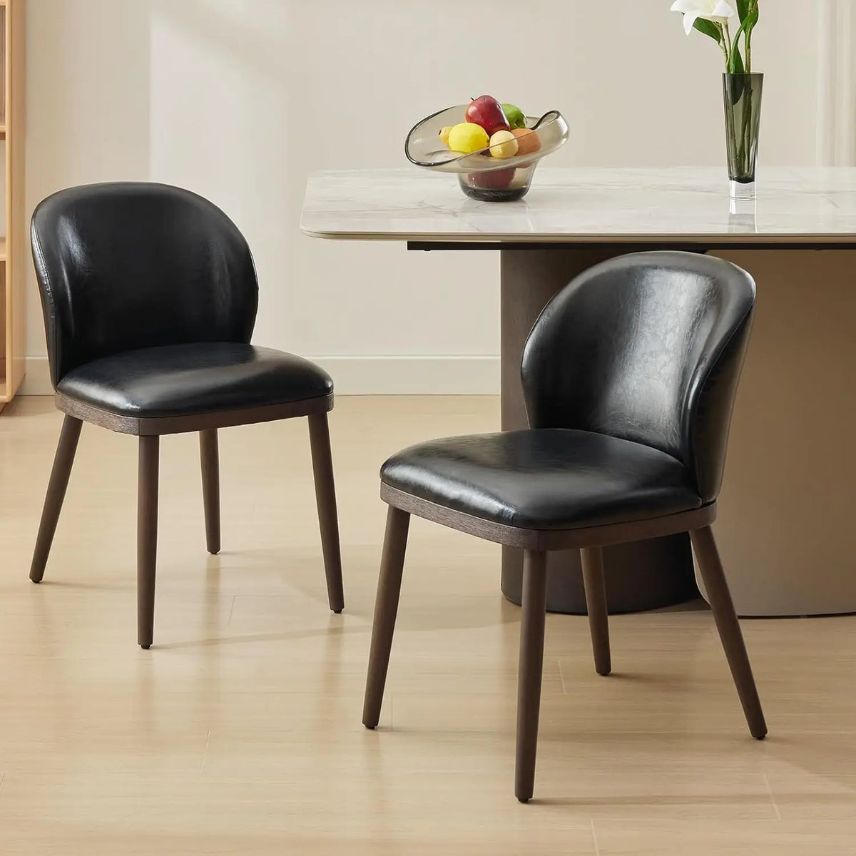 HiMISS Modern Upholstered Dining Chairs With Ergonomic Back Support