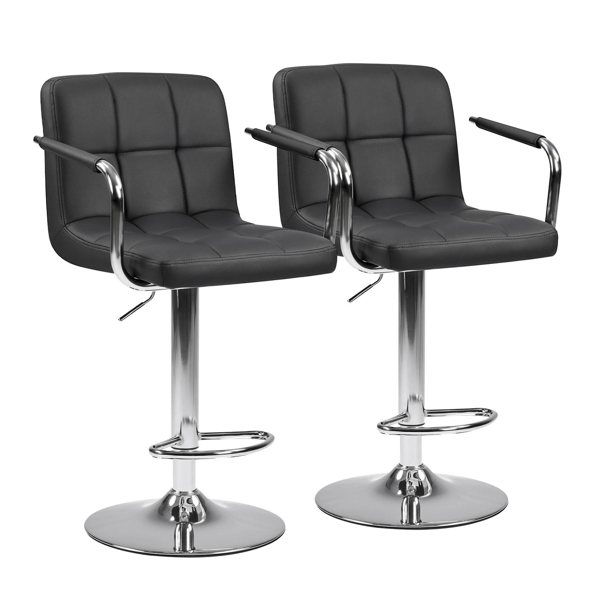 JHK Ergonomic PU Leather Swivel Office Chair Padded Armrests