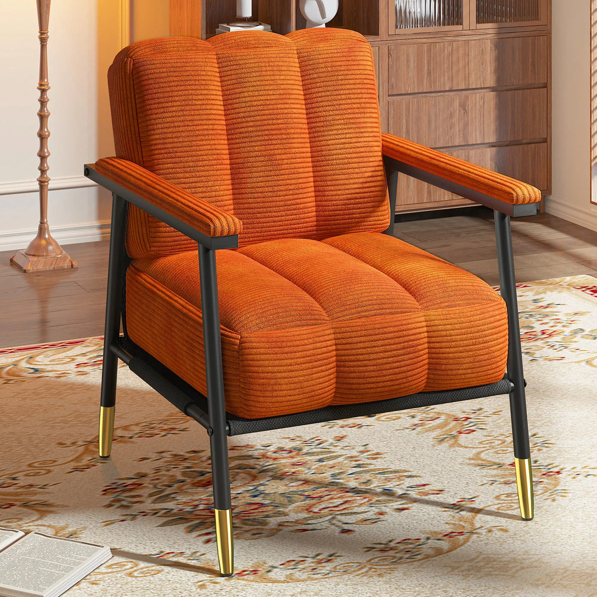 EnHomee Modern Mid Century Accent Chair With Metal Frame