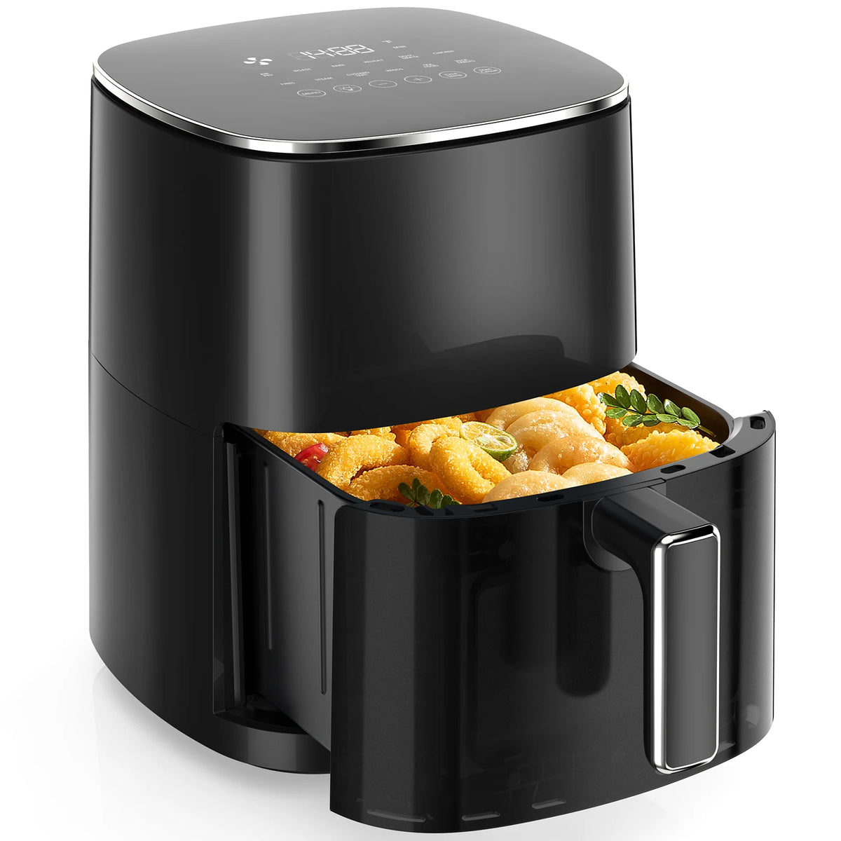 Electric Air Fryer With Viewing Window And Automatic Cooking Settings