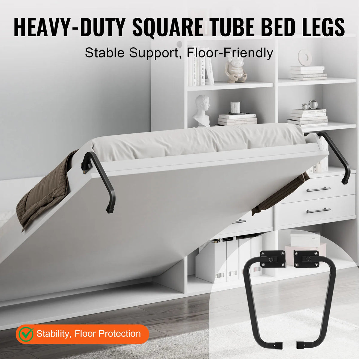 Deluxe Vertical Murphy Bed Frame Kit With Pneumatic Lever