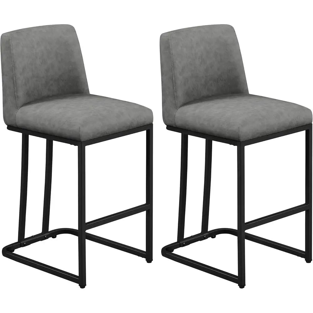 Lism Modern Cushioned Bar Stools With Backrest Set Of Two