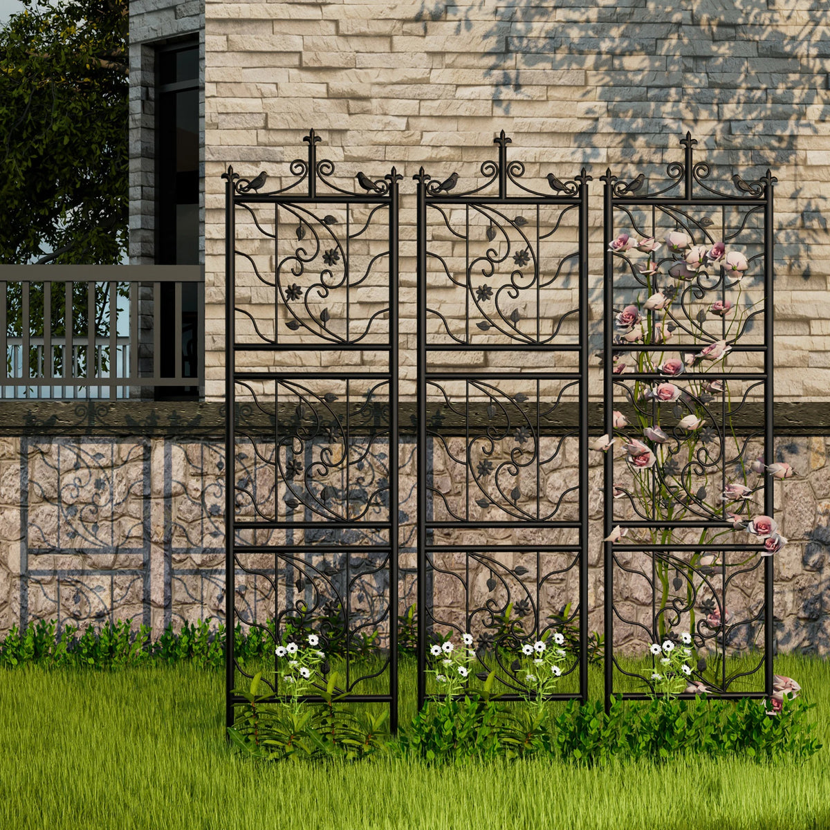 Decorative Garden Metal Trellis Panel For Outdoor Climbing Plants