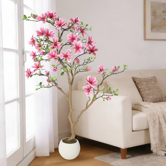 HiMISS Lifelike Artificial Magnolia Tree For Indoor Home Decor