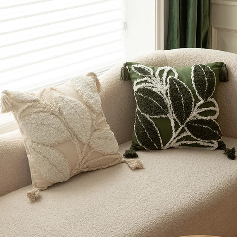 Light Luxury Floral Embroidered Pillow Case and Cushion Cover
