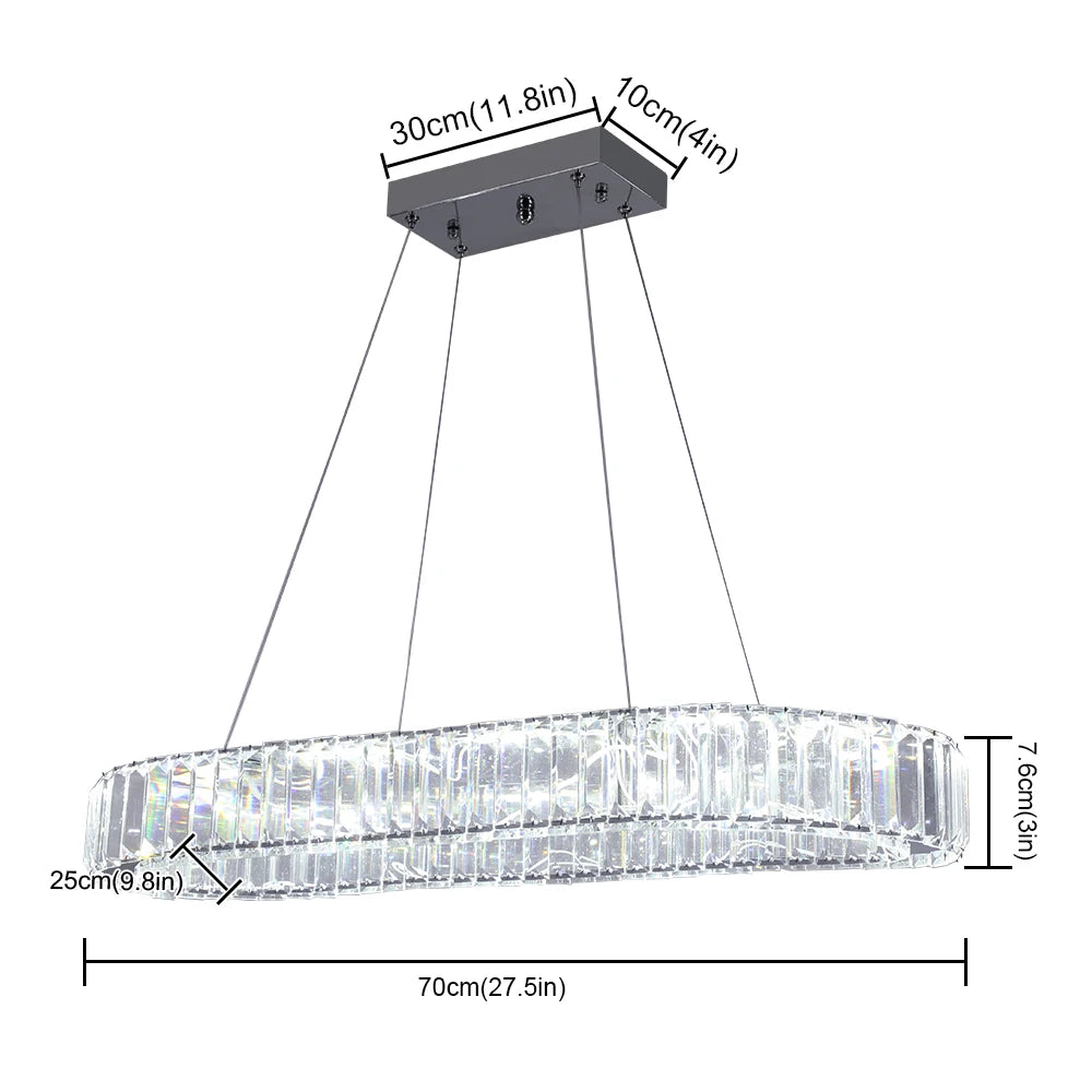 Vetrulus Luxury Crystal Oval Pendant Light Ceiling Lamp