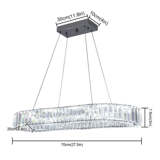 Vetrulus Modern Crystal Oval Pendant Light Ceiling Lamp